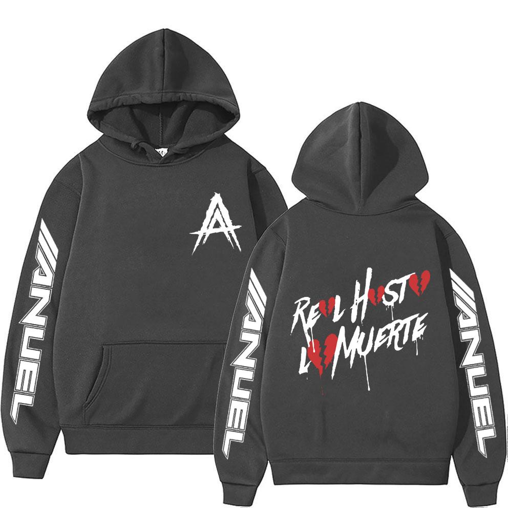 Anuel AA Real Hasta La Muerte Hoodie Men Women Fashion Aesthetic Hip Hop Sweatshirts Oversized Hoodies