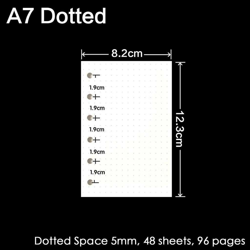 4 Pcs/ Lot High Quality Ring Binder Notebook Insert Refills 6 Holes A5 A6 A7 Personal Spiral Diary Planner Inner Core 100G Paper Quality