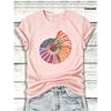 Women's T‑Shirt Rainbow Spiral Seashell Art Design Casual Short Sleeve Tee Top