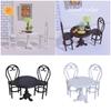 Nordic Style Metal Kids Pretend Play Kitchen Set Miniature Dining Table Chair Playset For Imaginative Creative Development
