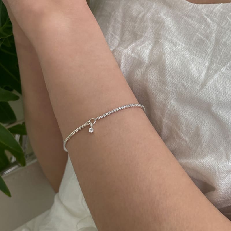Melliv Silver Cubic Mix Chain Bracelet_mvb10