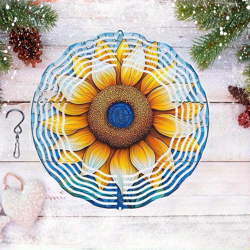 10 Inch Hanging Wind Spinner with 360 Degree Hook for Balcony Garden Decor Spring Summer Outdoor Decoration