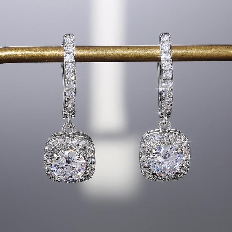 Exquisite Copper Zirconia Diamond Ear Cuff Earrings