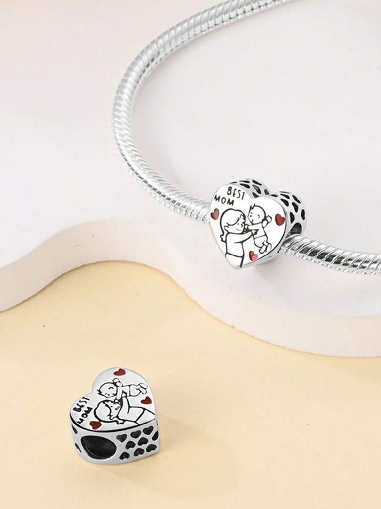 Charms Plata Copper Colors Mother'S Day Love Hug Letters Beads Pendant For Original Bracelet For Women Diy Jewelry Love Gift