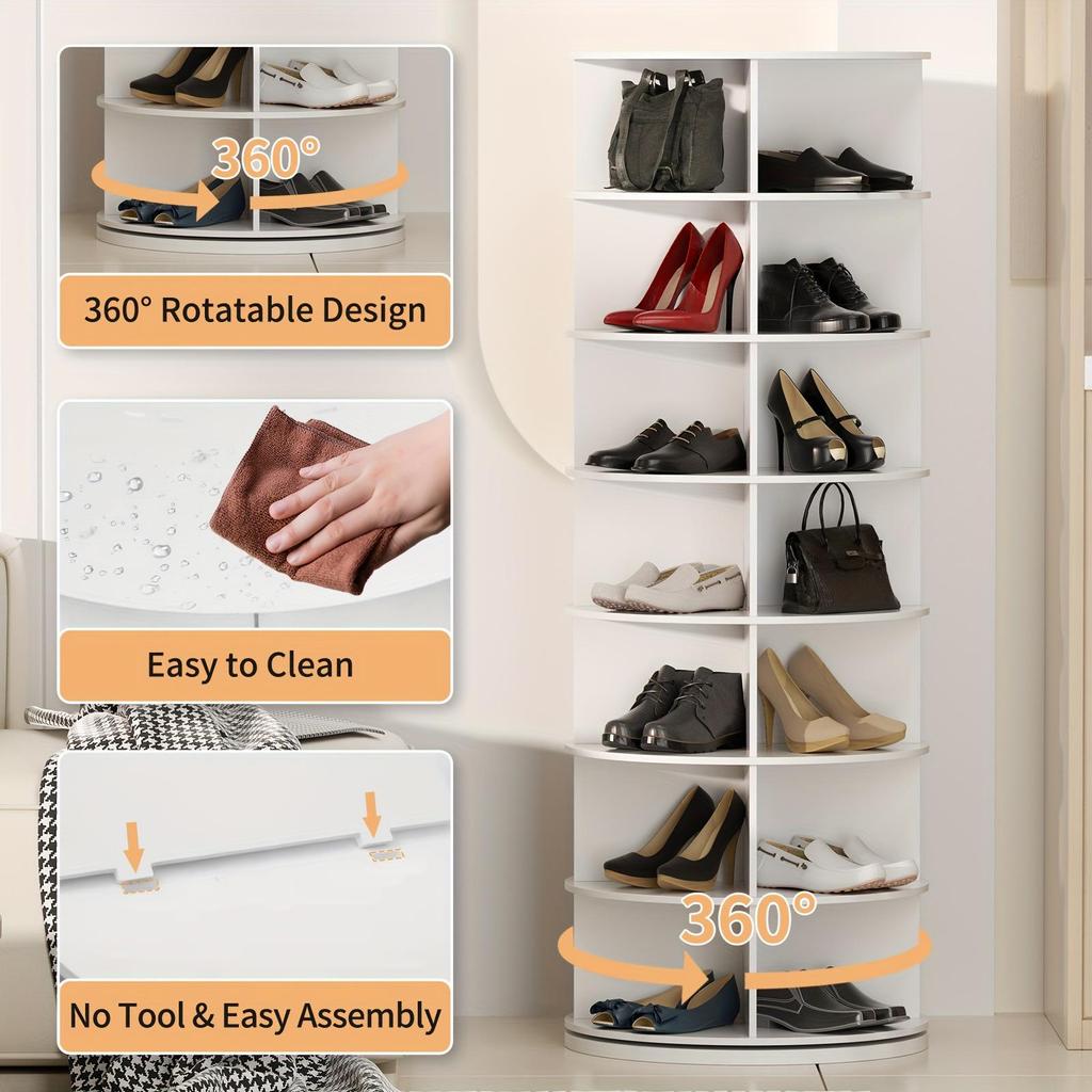 360° Rotating Multi-layer Shoe Rack & Storage Cabinet