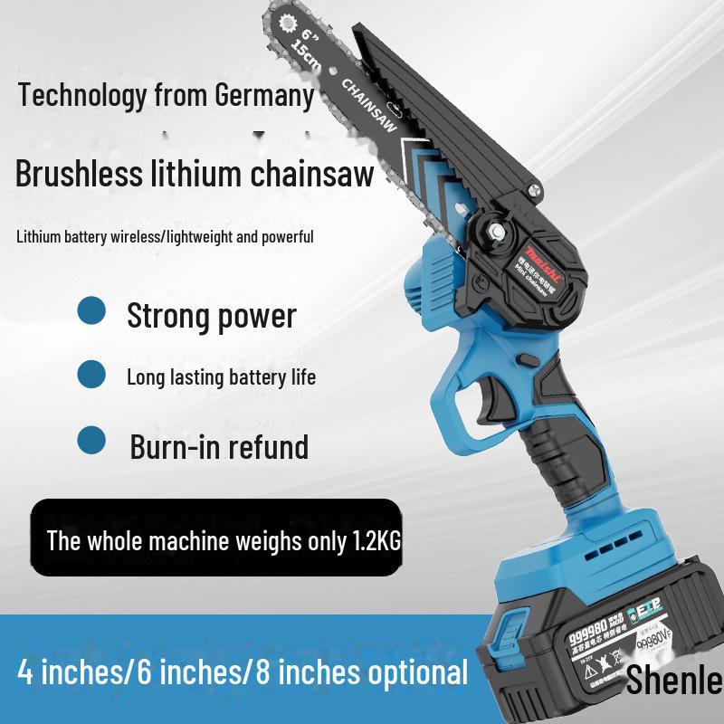 Przenośna bezszczotkowa akumulatorowa piła łańcuchowa - Akumulatorowa piła do przycinania litowo-jonowa do użytku jedną ręką