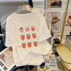 Female Manga Designer T-shirt Cartoon Print Pattern T-shirt Girl and Cute Casual Round Neck Minimalist Tourism Fashion Clothes