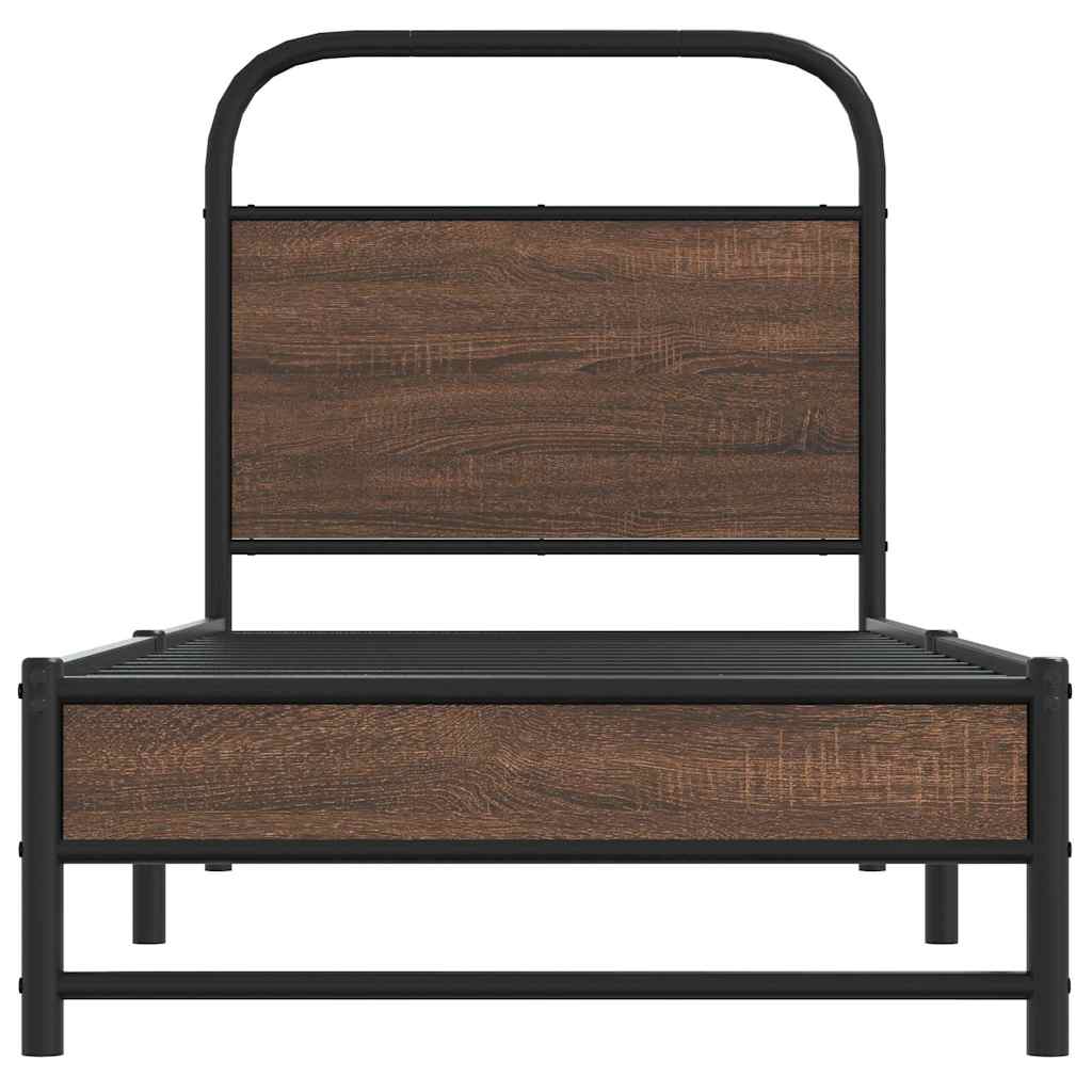 Bed Frame without Mattress 80 x 200 cm Brown Oak Effect