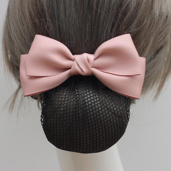Hair Clip Satin Bowknot Decor Hair Net Bank Worker Hair Clip Versatile Hair Decoration Hair Accessory