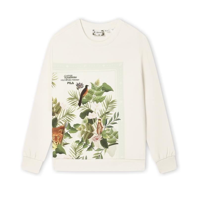 

New FILA x LUSUO Sweat Sweatshirt Women s Oatmeal Beige F11W448209FBG 165/84A/M