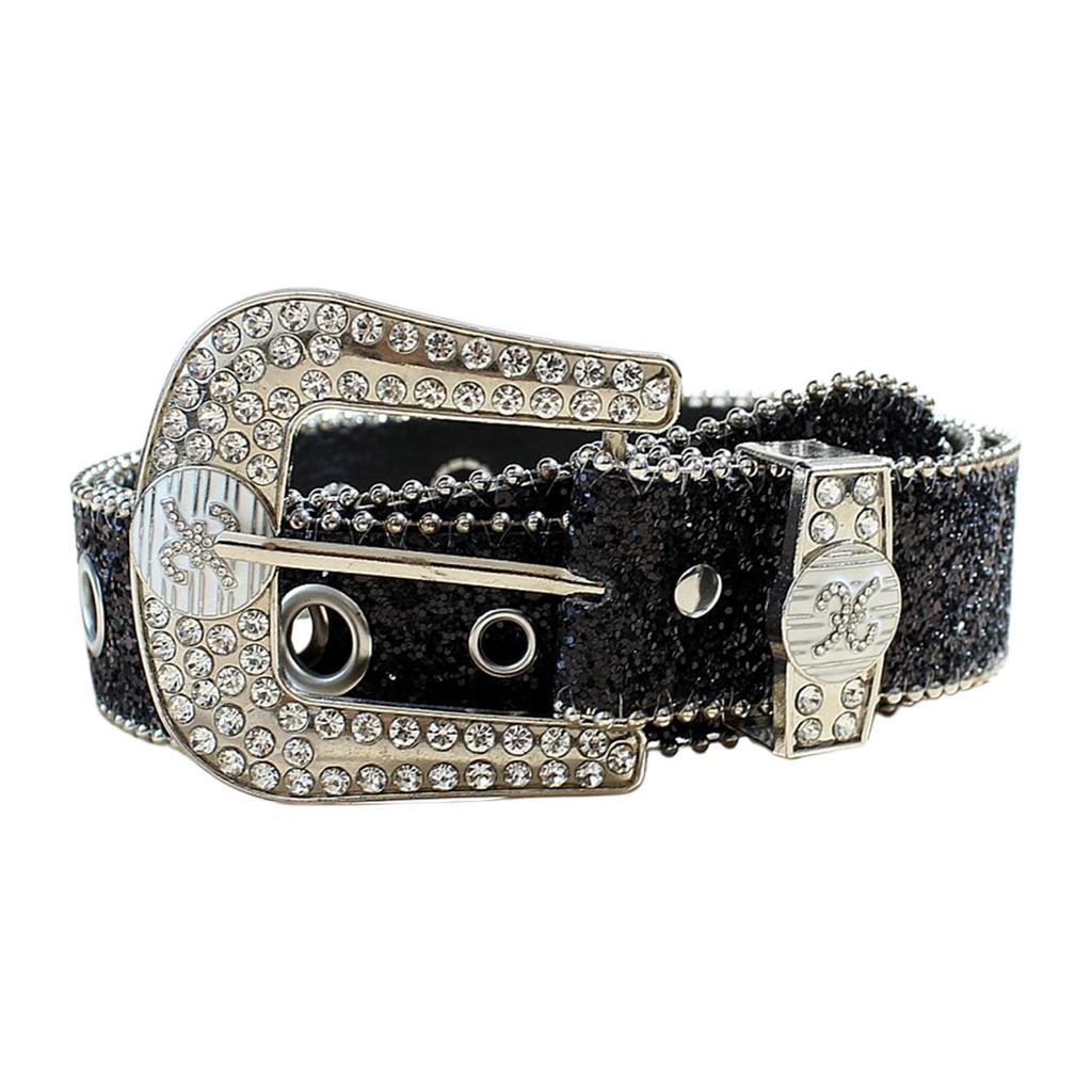 Rhinestones Buckle Belt Aesthetic Big Eyelet Belt Gothic Pants Belt Girl Waistband Female Western Sequined Waiststrap