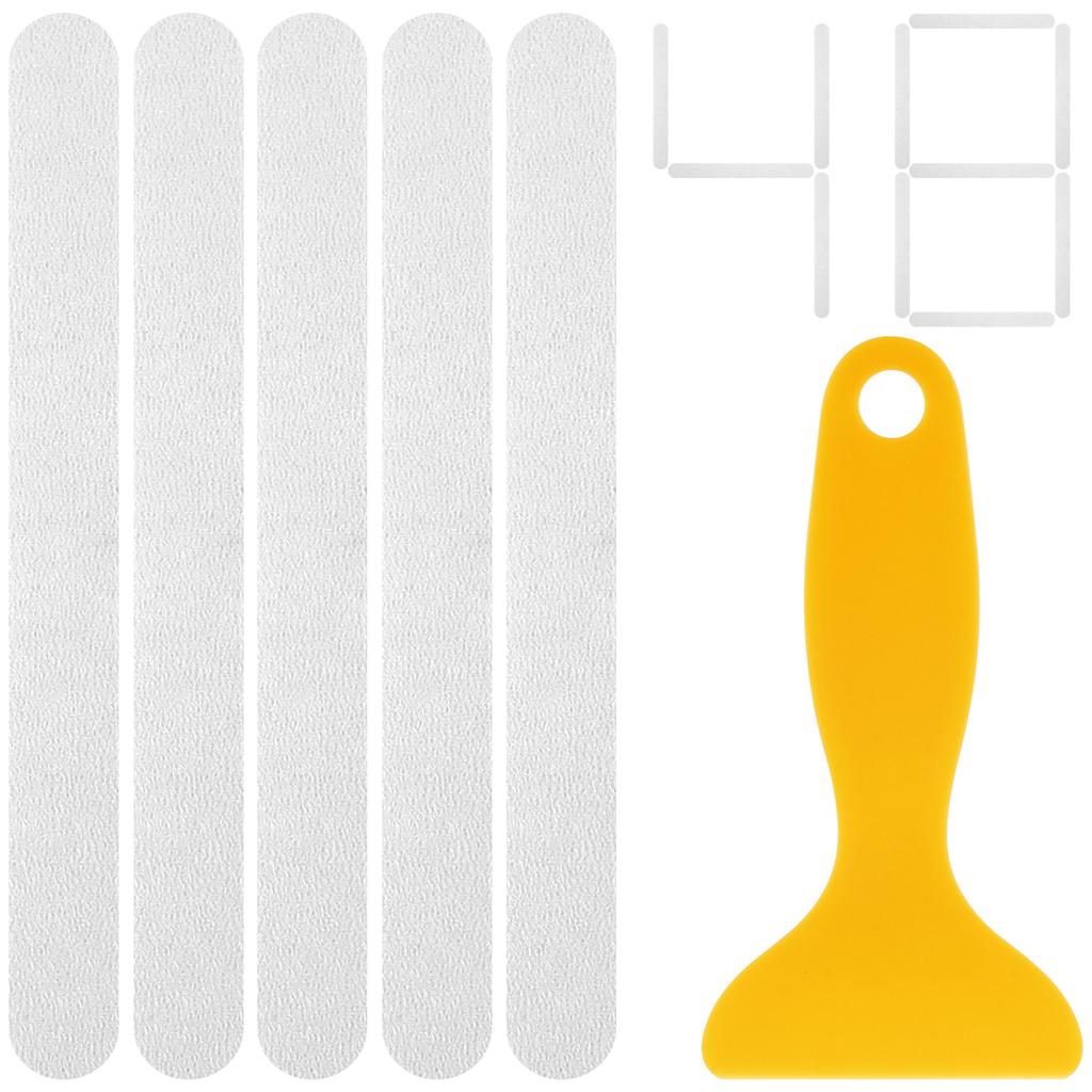 48 Pcs Non-Slip Bathtub Stickers Water-proof Safety Shower Stickers with Scraper Reusable Stripe Anti-Skid Bathtub Tape Shower