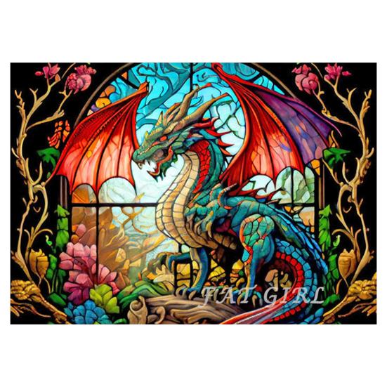1 Rhinestone Canvas Drill Painting with Set Dragon Tools 5D Full Drill