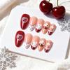 24pcs Christmas Almond Exquisite 3D Manicure Tips: Rabbit, Cherry, Cake Designs