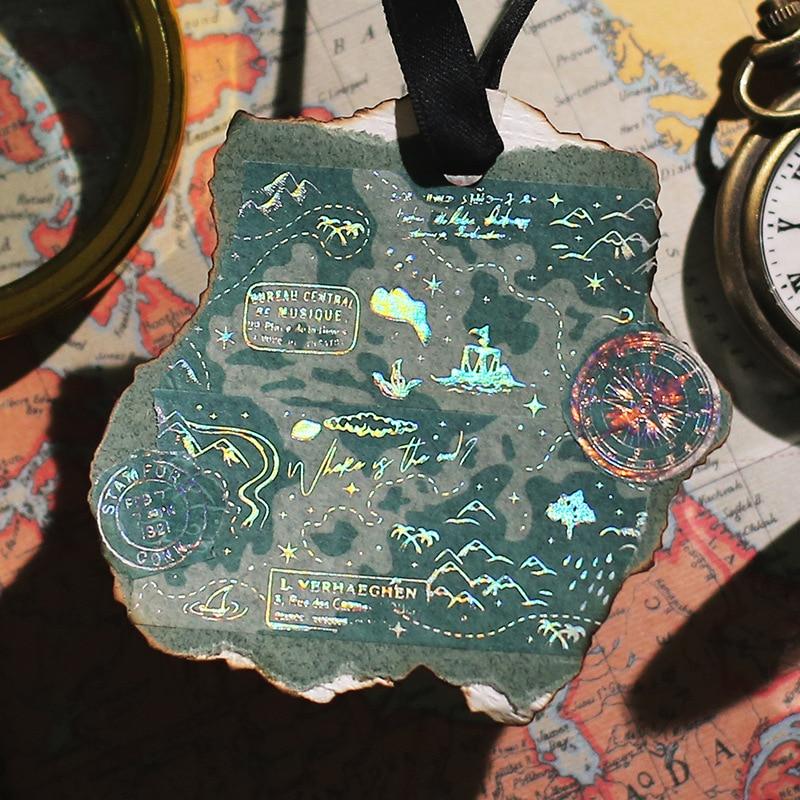 3cm Wide Dream Stars Laser Masking Washi Tape Map Decorative Adhesive Tapes Decora Scrapbooking Sticker Label Stationery