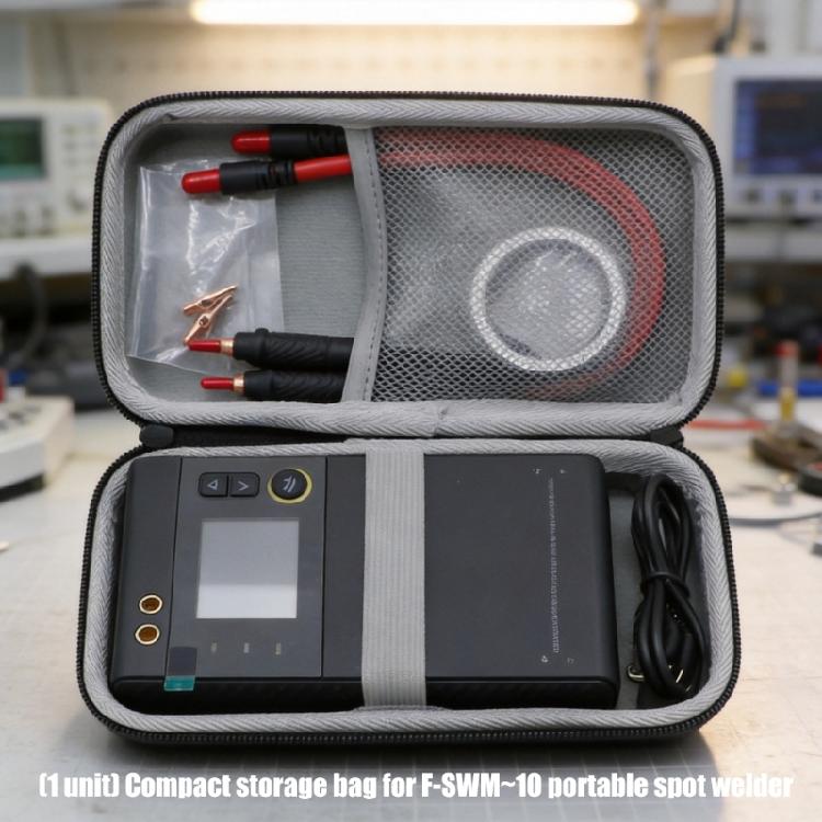 Equipment Storage Case for a Portable Welding Machine, Textured EVA Exterior With Two Closure Pulls and Carry Loop for Storage and Carrying