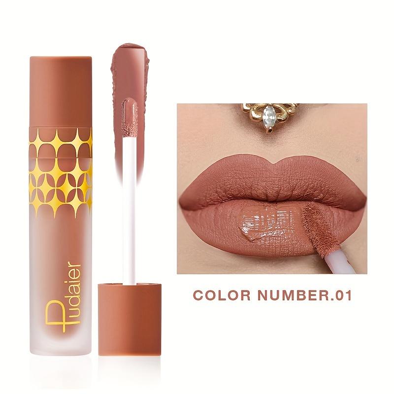 

24 цвета высокопигментированная матовая глазурь для губ - стойкая, устойчивая к размазыванию жидкая помада красно-коричневых тонов для вечернего макияжа губ 1#