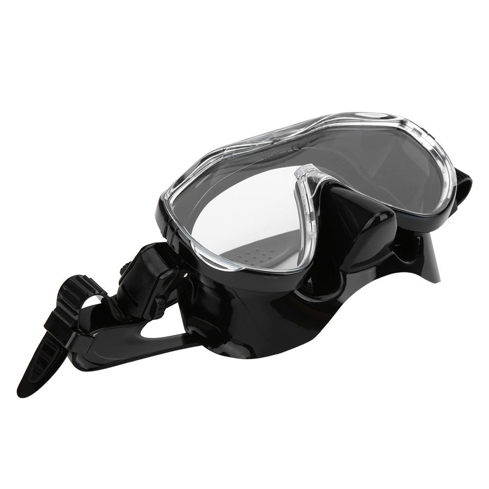 Adult Diving Goggles Face Shield Glasses Silicone Professional Snorkeling EquipmentsMK‑101  Black