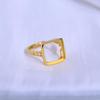 Elegant Korean Style Adjustable Gold-Plated S925 Sterling Silver Open Ring