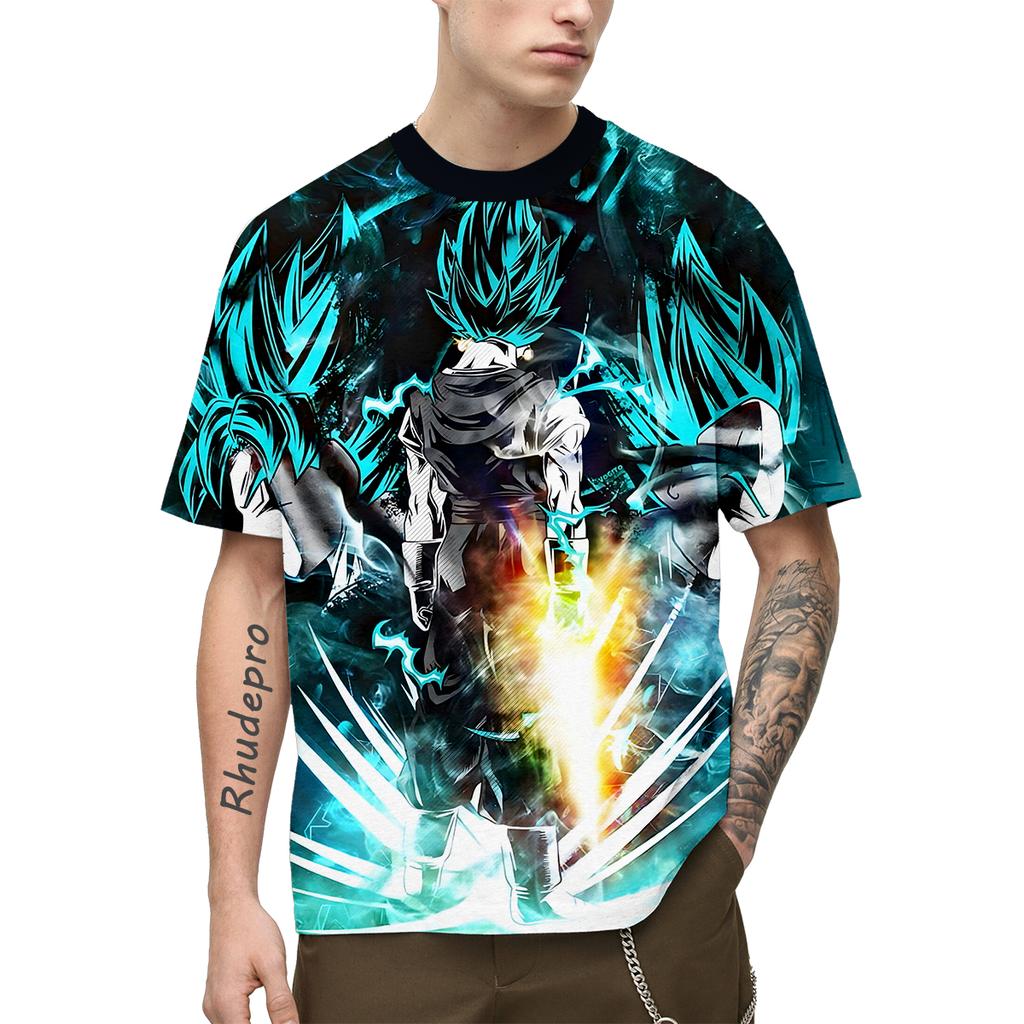 2024 Summer Men New Hot Anime Goku Vegeta All Over Print Cosplay Men Street T-Shirts Unisex Top Short Sleeve