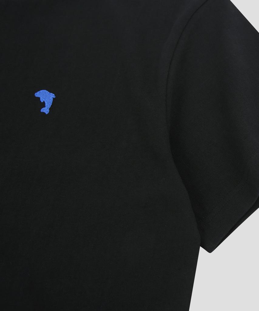 DOLPHIN WAVE APPAREL [3-Pack] Dolphin Mini Chain Embroidery 16-Count Short Sleeve T-Shirt White & White & Black