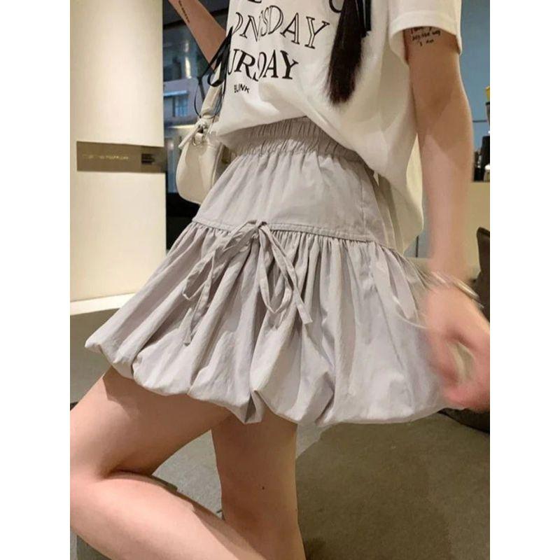 Lantern Bow Pleated Fluffy Short Skirt Lantern Bows Pleated Tutu Skirt