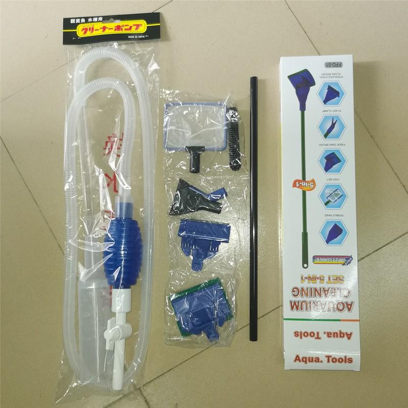 5-Piece Fish Tank Cleaning Kit with Algae Scraper & Siphon Tube