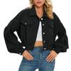 Women's Casual Lapel Corduroy Jacket Single Breasted Short Coat