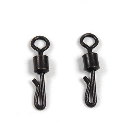 50 Stück Q-förmiger, mattschwarzer Messing-Kwik-Schnellwechsel-Schwenkclip für Karpfenangeln, Terminal-Tackle-Zubehör, Größe 4