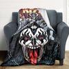 1pc KISS Band Flannel Blanket, Soft Skin Friendly with Digital Printing, Various Sizes Available for Family, Friends, Birthday