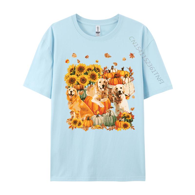 Dog Golden Retriever Autumn Vintage T Shirt Cotton Tops Shirts for Adult Japan Style Plain T Shirts Wholesale