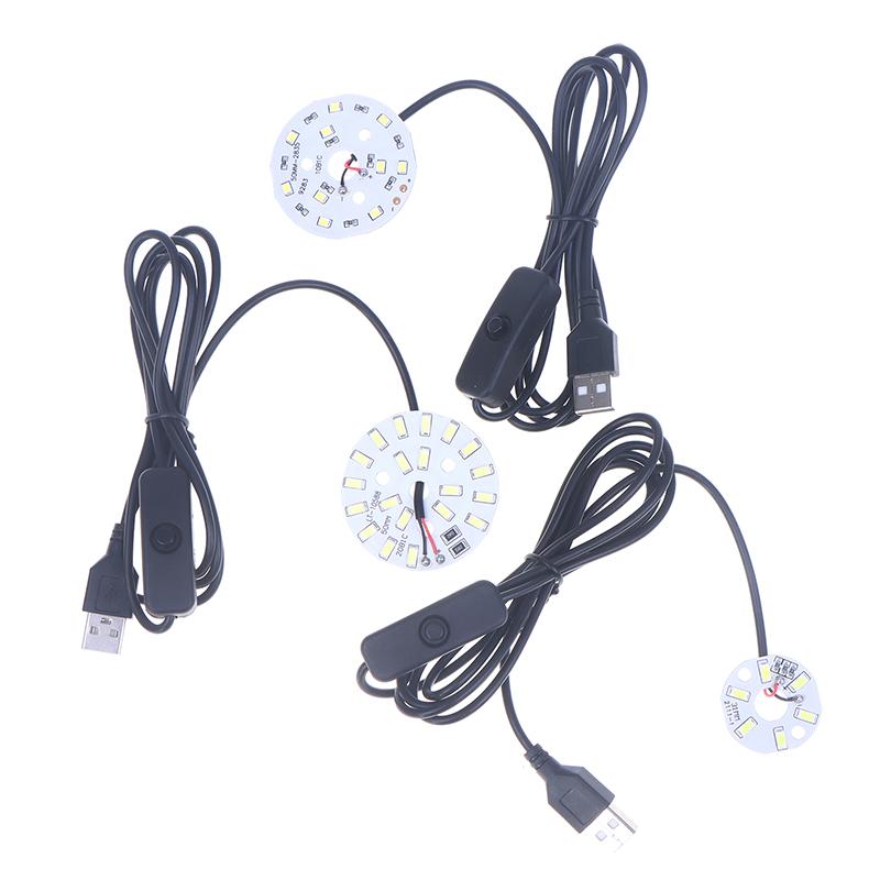 1Pc USB DC5V LED Ring Light Source - 3/5/10W SMD 5730/2835 Light Beads with 1.5M Black Switch Cable White Light for DIY Lighting