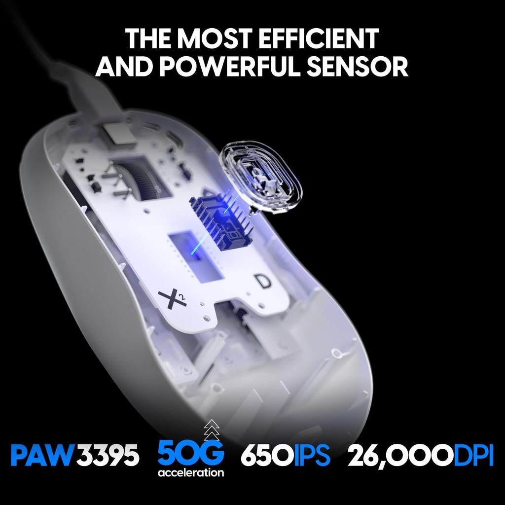 Pulsar Gaming Gears X2H Wired Medium Wired Gaming Mouse Ultra Lightweight 51g 1ms 26000 DPI Optical Sensor PAW3395