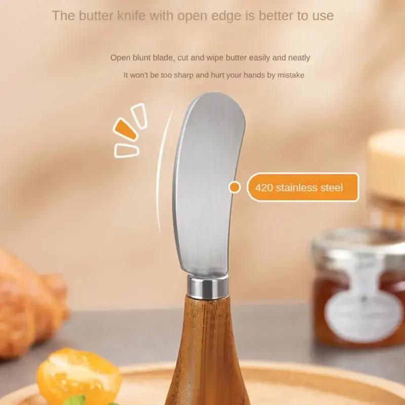 Vertical Wooden Handle Butter Jam Butter Knife Spoon Spread Sauce Cheese Spread Bread Cheese Butter Knife Fork Tableware