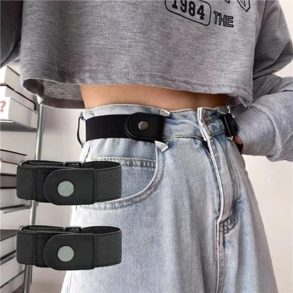 2 teile/satz Keine Schnalle Elastischen Gürtel Für Frauen Männer Unisex Stretch Gürtel Für Hosen Jeans Casual Schnalle Frei Einstellbar Unsichtbare gürtel