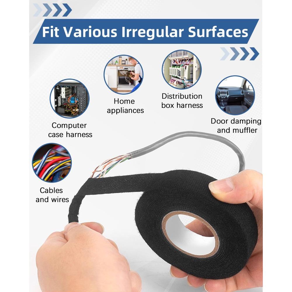 Elektrik Bandı Isıya Dayanıklı Kablo Demeti Yalıtımı Otomatik Kablolama Kumaş Bez Sarma Su Geçirmez Kablo Düzenleyici Yapışkan Bantlar