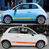 2 szt. Naklejki Boczne Paski Samochodowe Do FIAT 500 Abarth Akcesoria Tuningowe Folia Winylowa Grafika Sportowa Wyścigowa Naklejki Stylizacyjne