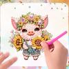 5/6/8Pcs Full Drill Fridge Magnets Sticker Cartoon Animals Flower Diamond Painting Magnets Refrigerator for Adults Kids Beginner