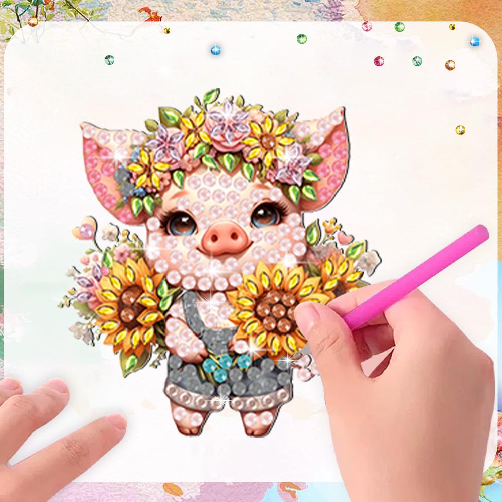 5/6/8Pcs Full Drill Fridge Magnets Sticker Cartoon Animals Flower Diamond Painting Magnets Refrigerator for Adults Kids Beginner
