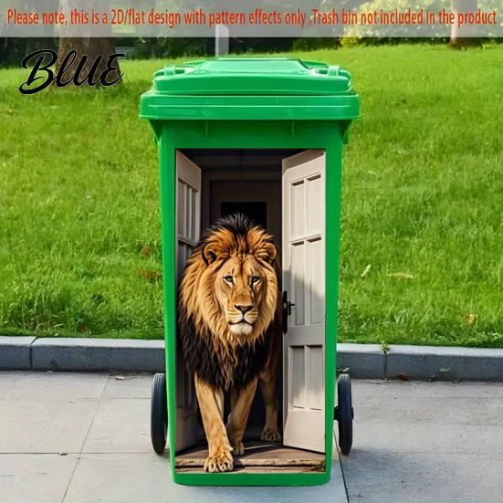 Pegatina Contenedor Cubo de Basura de Animales Divertidos Pegatina de Dibujos Animados Pegatina Autoadhesiva de PVC Colorida Decal Decorativo Impermeable Caras Lindas Pegatinas Gato Perro para Contenedor con Ruedas