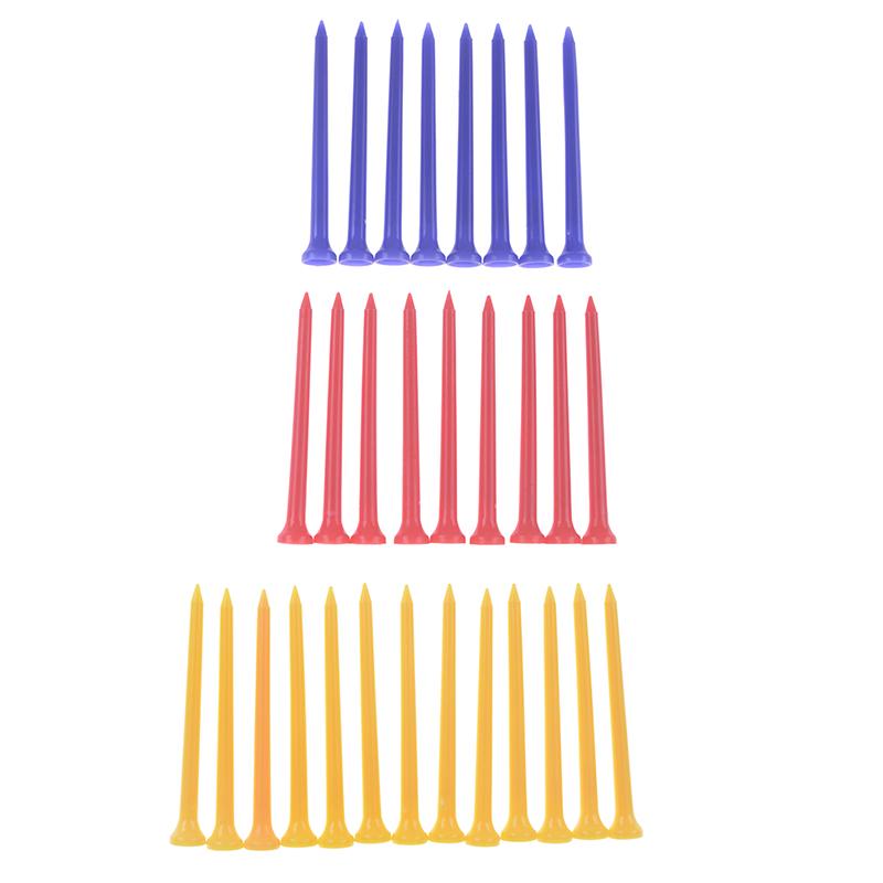 30 Stück/Packung Kunststoff-Golf-Tees, mehrfarbig, 8,3 cm, Kunststoff-Golf-Tee-Zubehör