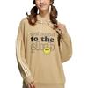 adidas Letter Print Hooded American Sweatshirt Men Sweatshirt Brown H45533