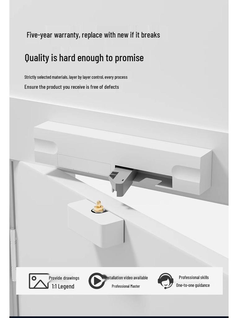 Invisible Wooden Door Closer with Rebound Damping for Outward Swing Doors
