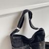 Jeanstasche Damen Tasche Große Kapazität Retro Kontrast Tragetasche Schulter Crossbody Tasche