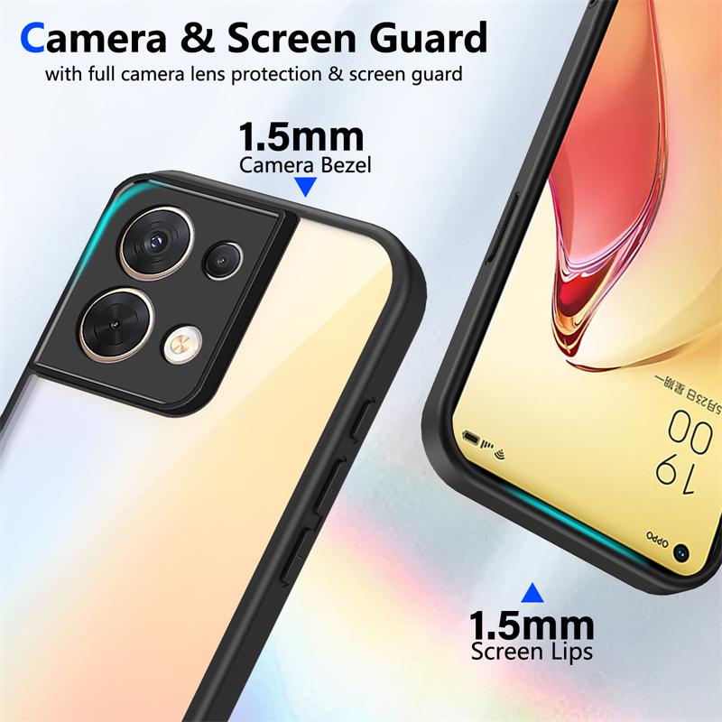Oppo Reno8 5G CPH2359 Case Shockproof Silicone TPU Bumper Clear Back Hard Cover Matte Phone Case for Oppo Reno 8 Reno8 CPH2359