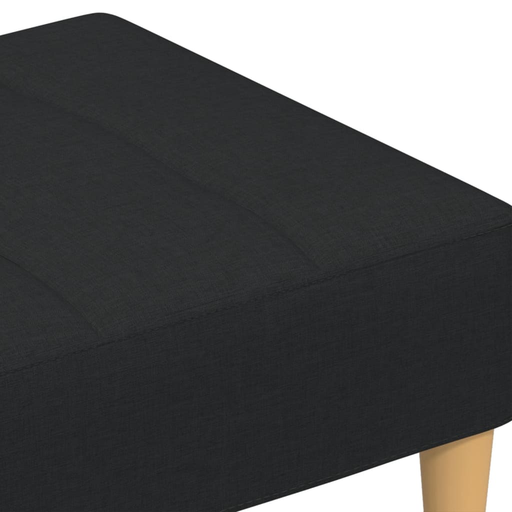Footstool Black 77 X 55 X 31 Cm Fabric