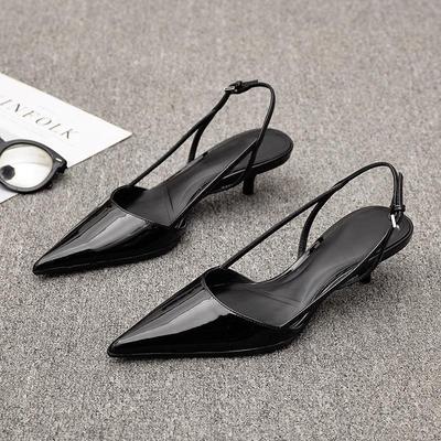 Fashion Women Pointed Toe Heels Shoes Slingback Sandals 2025 Dress Party Fashion Summer Slippers New Walking Flip Flops Pumps Slides