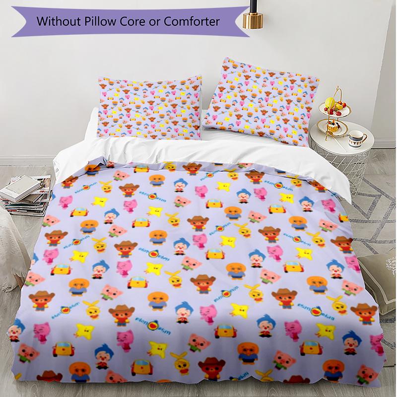 3pcs Duvet Cover Set (1*Duvet Cover + 2*Pillowcase, Without Core), Plim Plim Print Soft All‑Season Bedding Set, Home Bedroom Decor Gift
