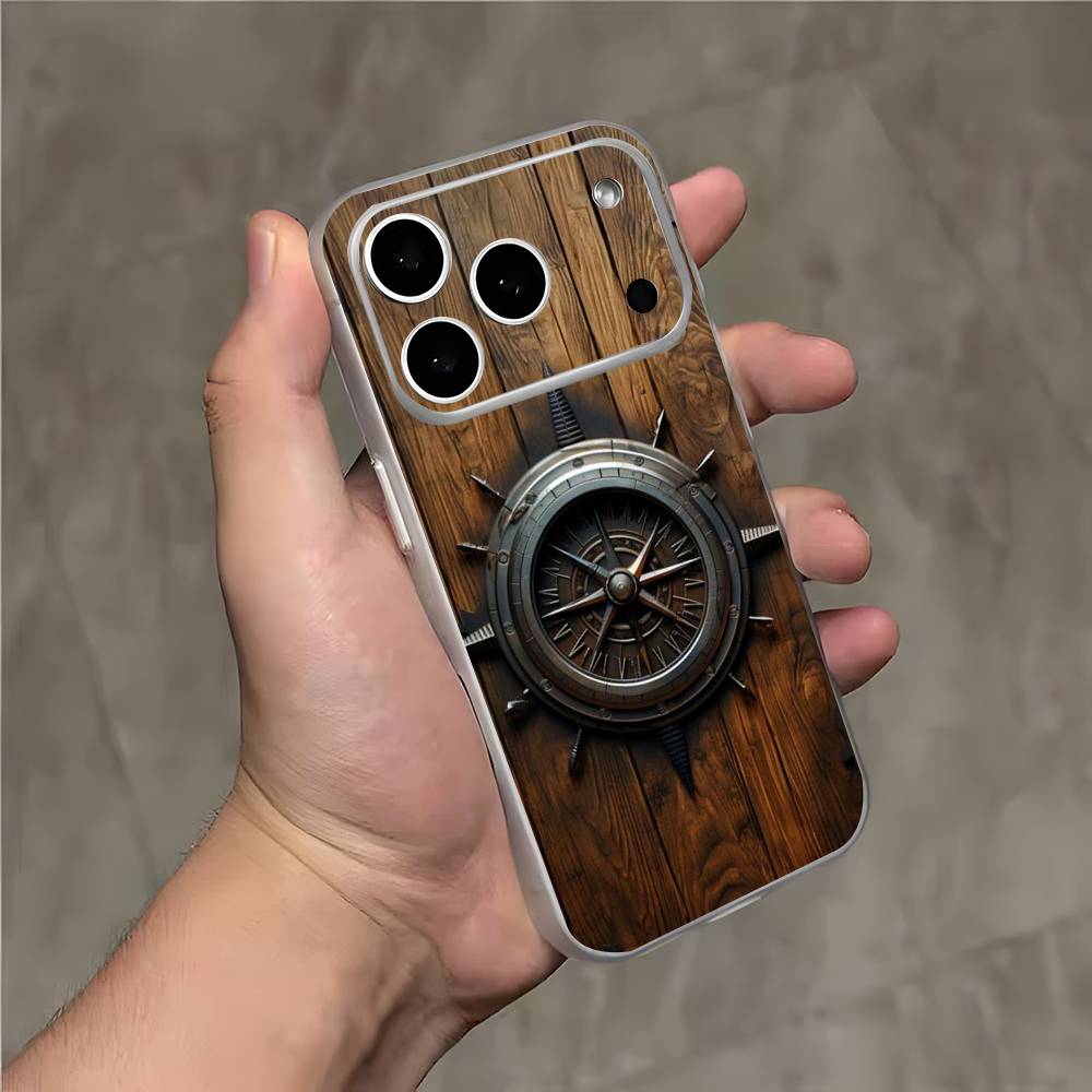 

Художественный компас Чехол для телефона Для iPhone 17,16,15,14,13,12,11,Pro,Max,Plus,E,Air,Mini Магнитный Матовый Прозрачный iPhone11PROMAX