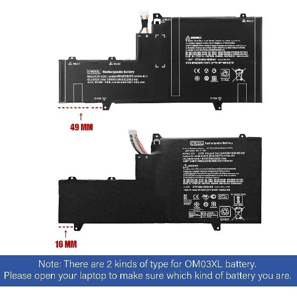 OM03XL 863167-171 863167-1B1 863280-855 HSN-I04C HSTNN-IB70 HSTNN-IB7O Laptop Battery Replacement for HP EliteBook x360 1030 G2 Series (11.55V